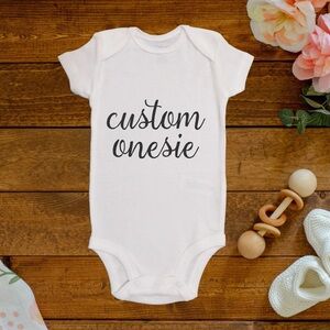 Custom Baby Onesie - White, Blue, Pink, Gray